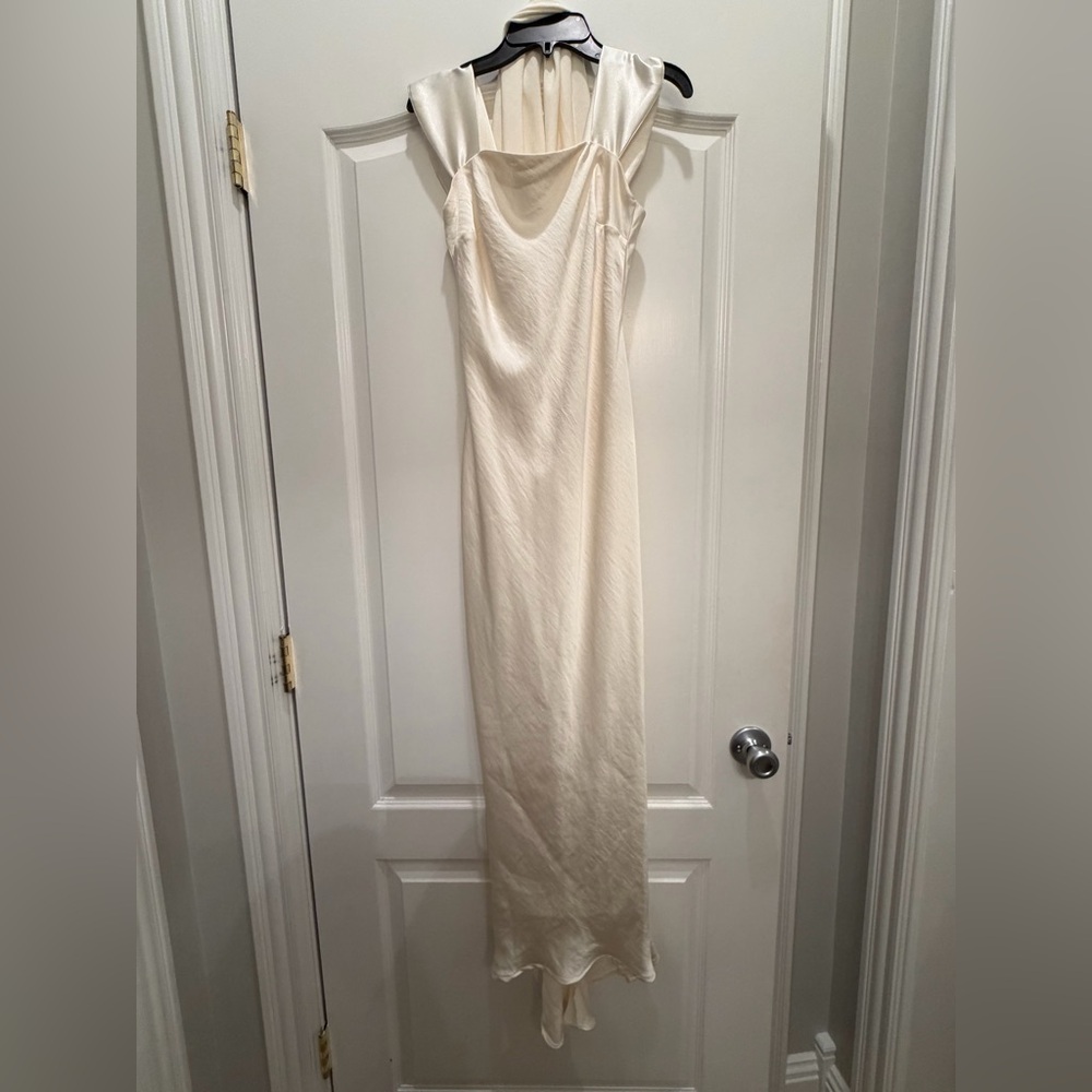 Abercrombie ivory satin dress
